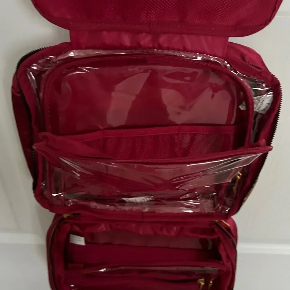Joy Clean And Chic Expandable Toiletry Case Lipstick Red NWT
